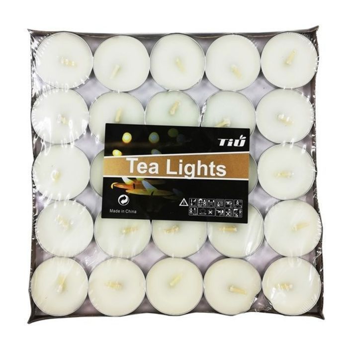 Bougie parfumée - Yatout home - Tea Light - 50 pcs - 13 g - Cire de paraffine - Blanc