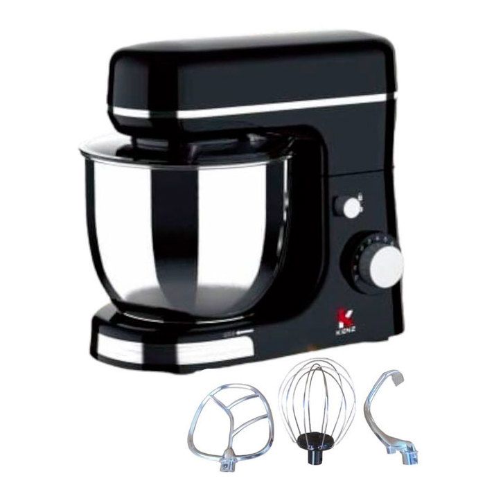 Robot Cuisine Pétrin - Kenz - 5L Inox - 1300W - 8 Vitesses - Faible Bruit