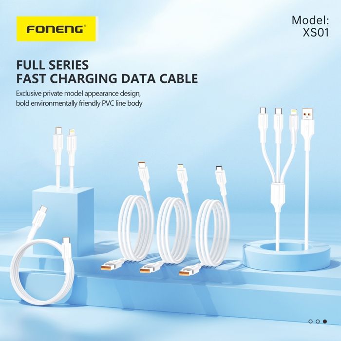 Cable 3 en 1 Type C Lightning Micro USB Compatible avec Tous Téléphone 3A