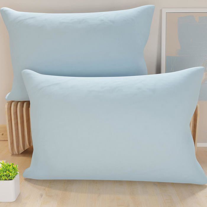 Taie d'Oreillers Coton Cardé Éclate 070X050 Bleu