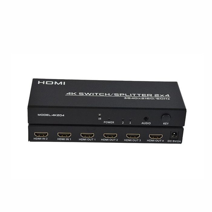 Switch HDMI - FJGEAR - 2 Entrées 4 Sorties - 4K - Compact - Fiable
