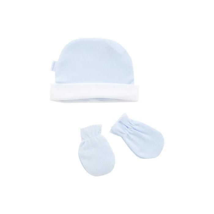 Bonnet et mouffles - CAMBRASS - Liso - Bleu - Protection nouveau-né - Automne/Hiver