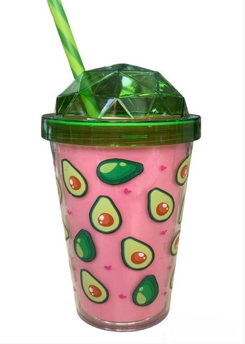 Gobelet - Non spécifié - 540 ml - Motifs colorés - Paille incluse - Enfant