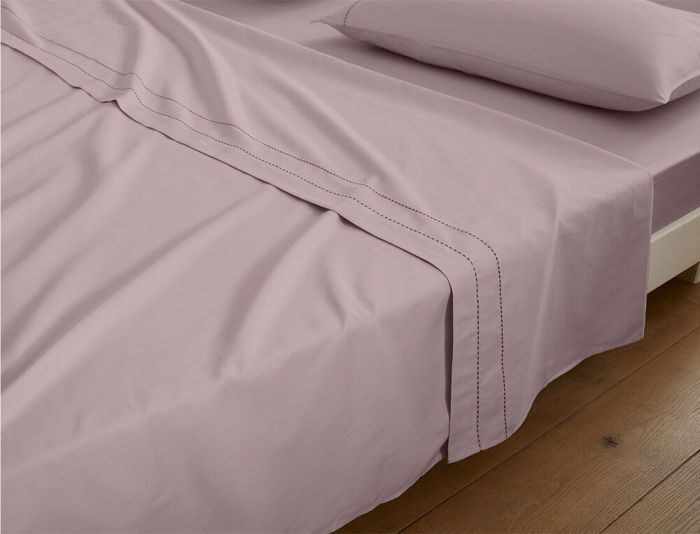Drap - LINVOSGES - Satin - 240x310 cm - 100% coton peigné - Gris nuage - Lavable à 60°