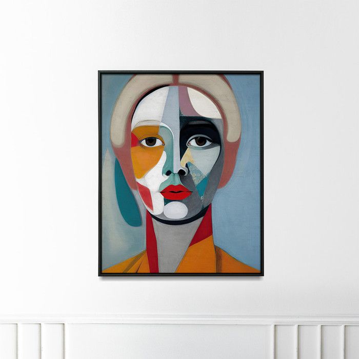 Tableau décoratif - Théâtre des Formes - 80 x 120 cm - Cubisme - Multicolore - Bois massif