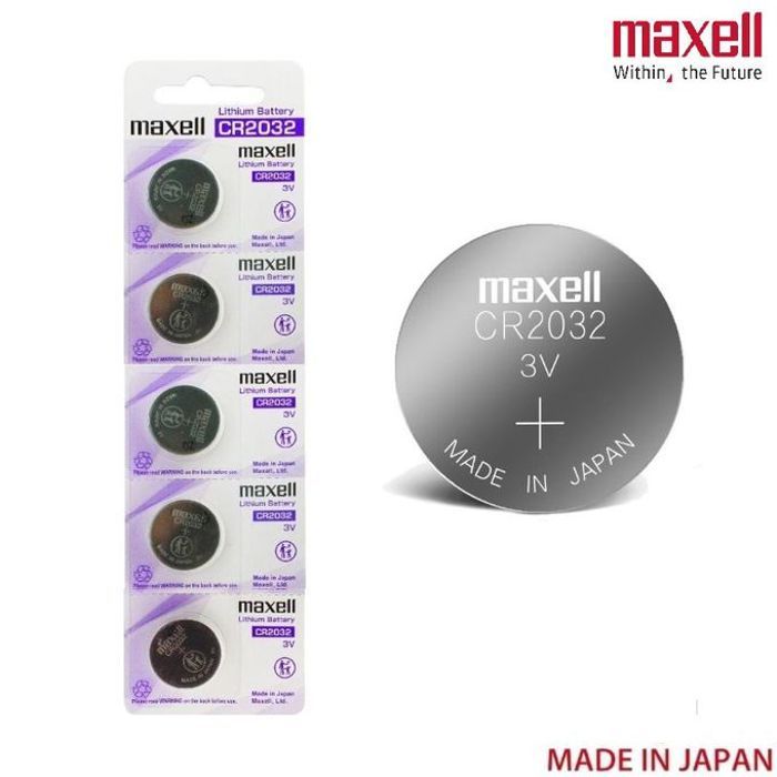 Maxell Pack de 5Batterie Piles MicroLithium Cell CR2032 3V Pour Montres et Electronique