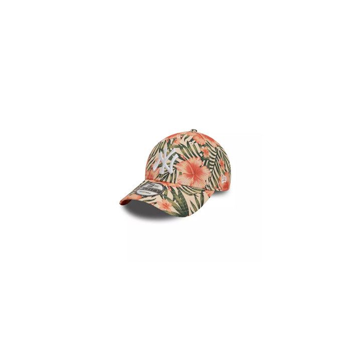 Casquette - New Era - 9FORTY - Beige - Tissu imprimé tropical - Ajustement personnalisé
