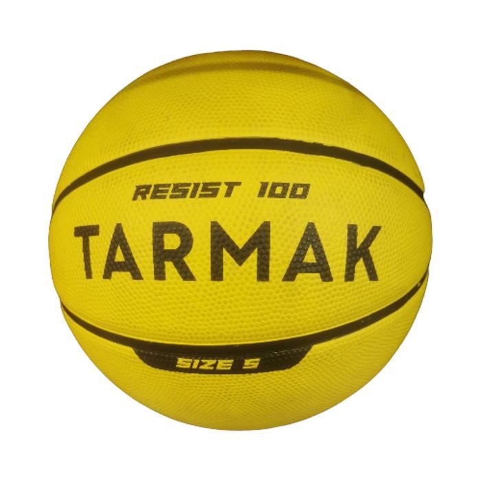 ballon de basket r100 de taille 5 jaune