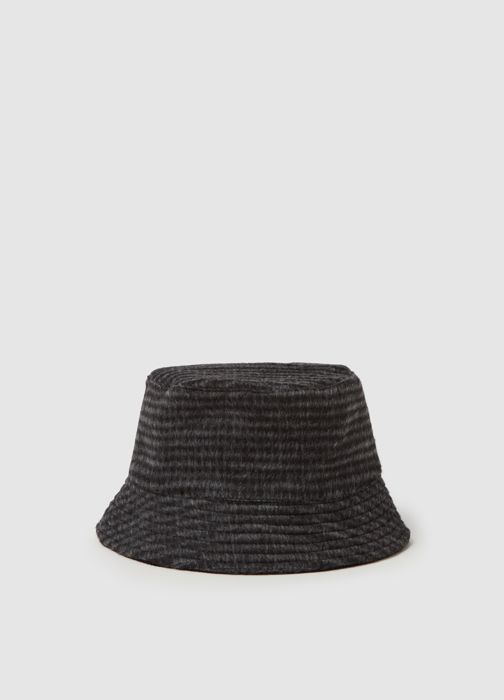 Chapeau cloche - PIOMBO - Bicolore - Noir/Grey - Tissu de laine mélangée - Chic
