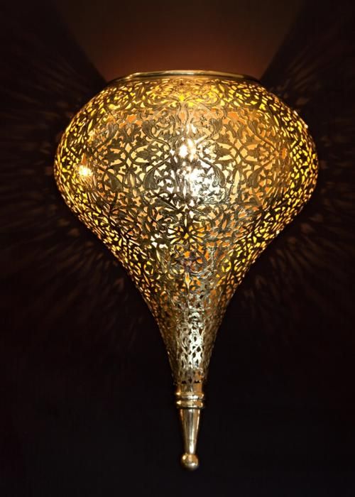 Applique Murale - LUMINAIRES D'ART DECO - Demi Goutte - Laiton - 1 Ampoule - Intérieur Classique