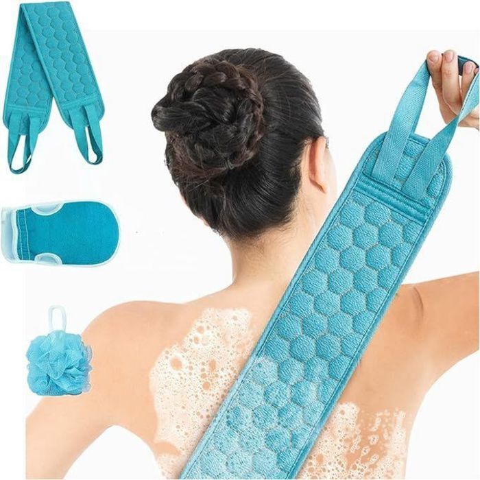 3 Pièces Serviettes de Bain Multifonctionnelles - Bleues