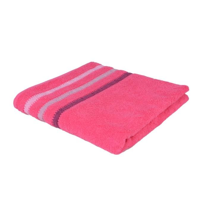 Serviette - Non spécifié - Rayures - Rose fushia - 70x140 cm - Douce et absorbante