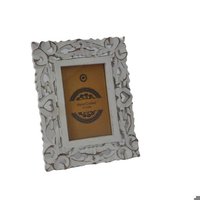 Cadre Photo - Mandala - 10x15 cm - Sculpté - Blanc - MDF - Design Contemporain