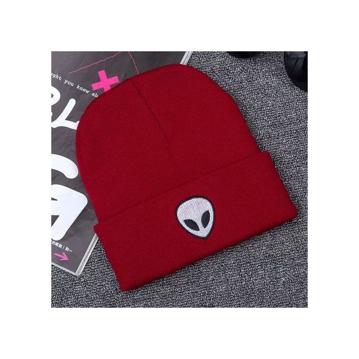 Bonnet - GENERIC - Alien - Coton et Acrylique - Taille Unique - Rouge