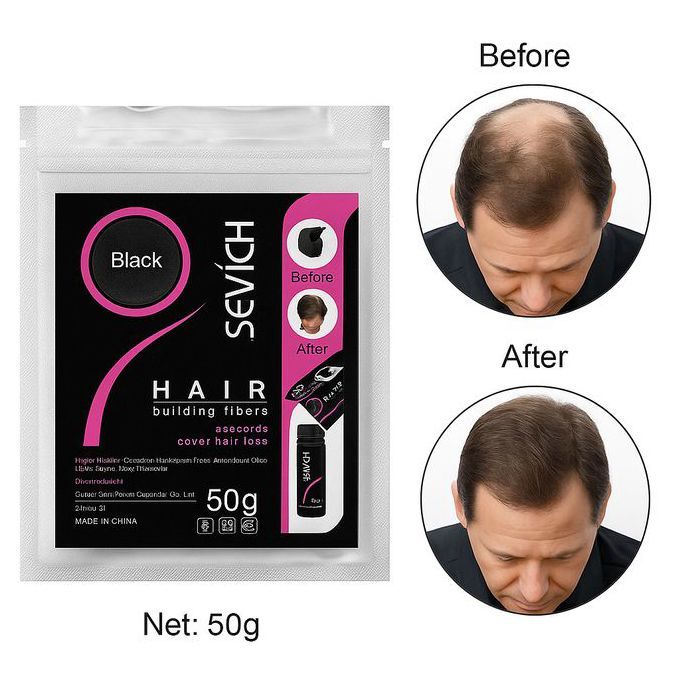 Fibres Capillaires - Sevich - 50g - Noires - Effet Naturel - Tenue Longue Durée