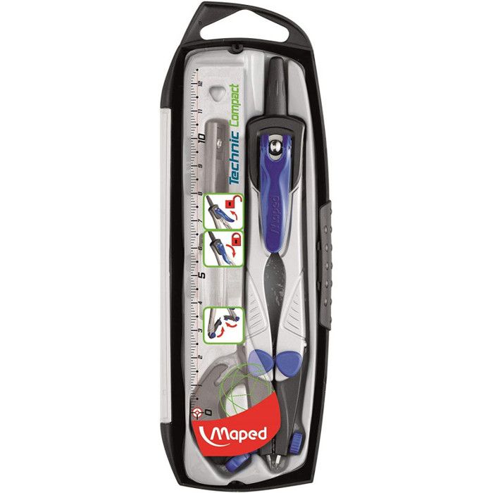 Coffret Compas - MAPED - Technic concept - 250 g - Gris - Enfant - Mixte
