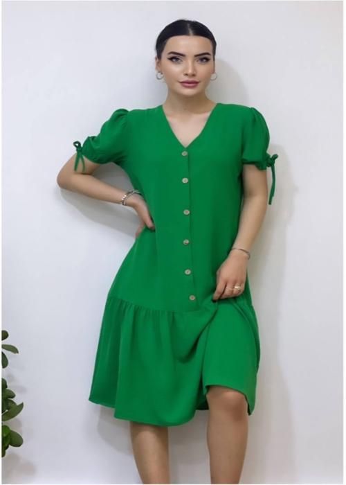 Robe fluide demi-manches - Vert