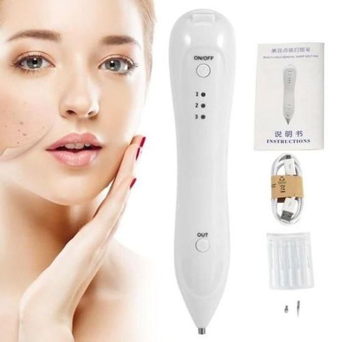 Stylo de retrait de taupe et rousseur - Beauté - Rechargeable - 6 modes - Miniature - Mixte