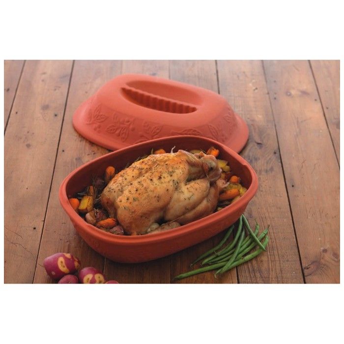 Ustensile culinaire - TERRE CUITE - Brique à poulet - Cuisson homogène - 1 pièce - Style classique