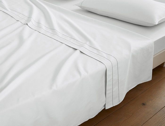 Drap - LINVOSGES - Satin Blanc - 270x310 cm - 100% Coton - Lavable à 60°