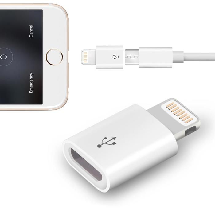 Adaptateur de Micro USB a vers Lightning pour iPhone