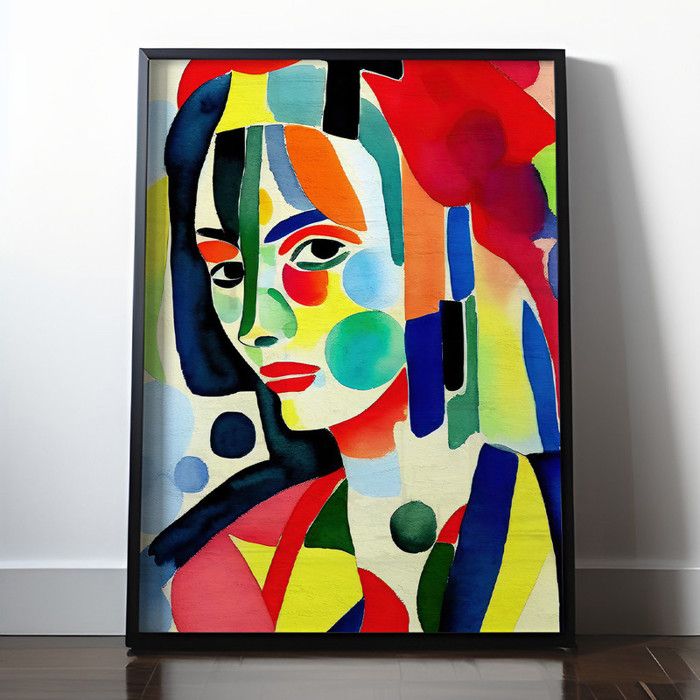 Tableau Décoratif - Dimensions Cachées - Cubisme - 80 x 120 cm - Cadre Noir