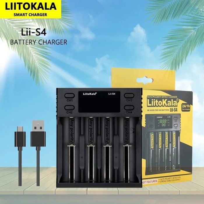 Chargeur de piles,LiitoKala Lii-S4 18650 LCD Multifonctionnel Batterie Chargeur Pour 3.7V 1.2V