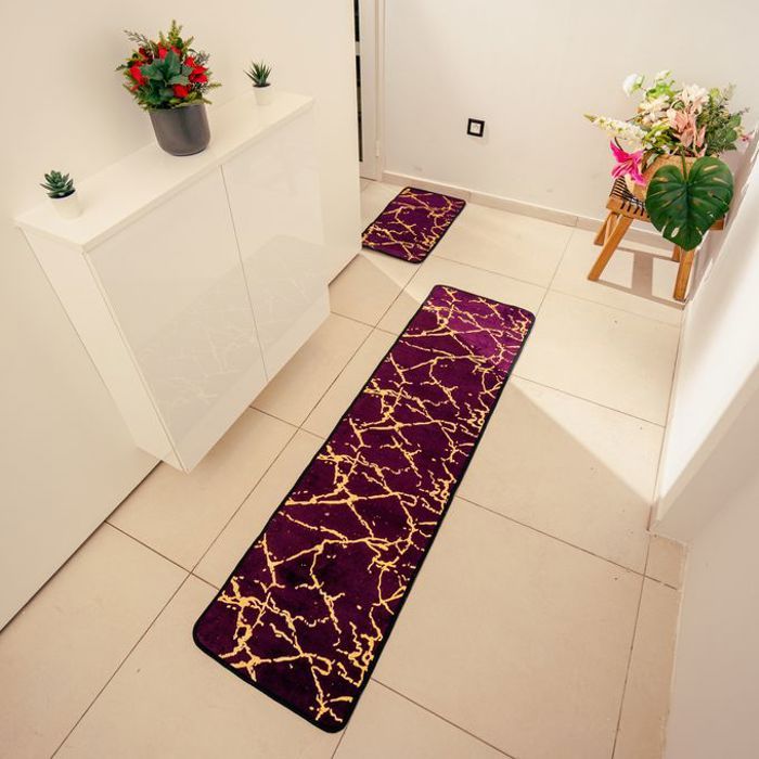 Tapis de cuisine - GENERIC - Galaxy - 2 pièces - Violet - Lavable