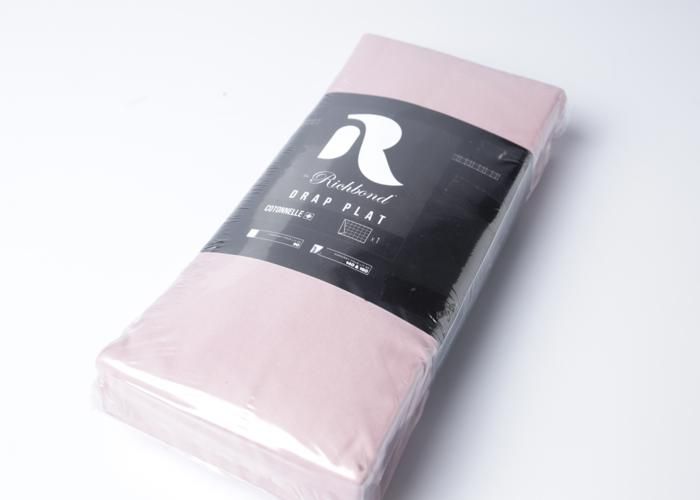 DRAP PLAT COTONELLE 240X270 ROSE DE BOIS