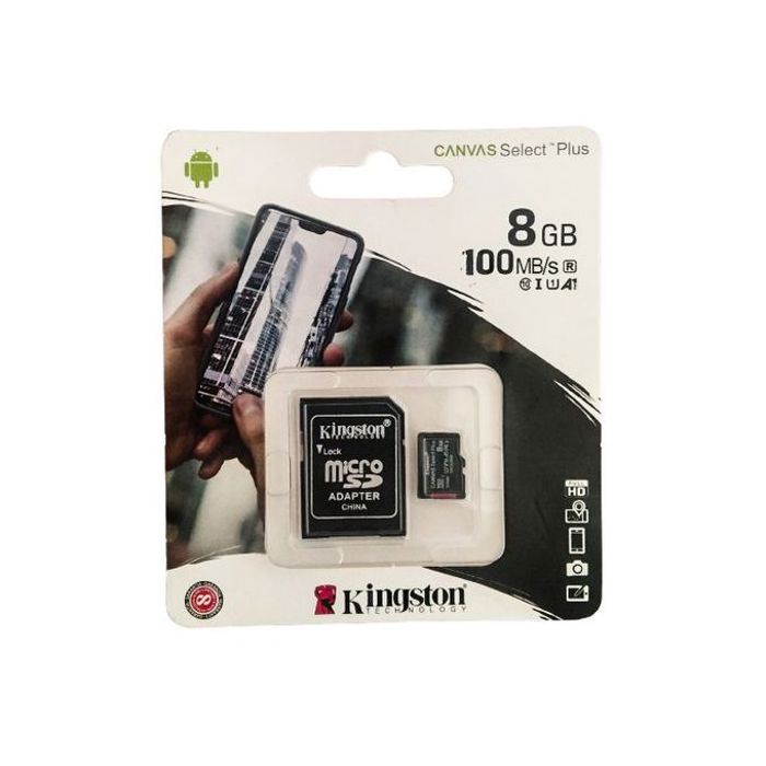 Kingston Carte microSD 8GB Canvas Select Plus SDCS2/8GB
