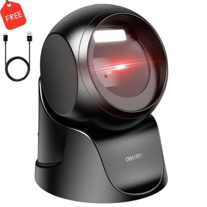 Scanner Code-Barres DELI S231 1D/2D- Haute Vitesse et Précis avec cable type-c to usb gratuit