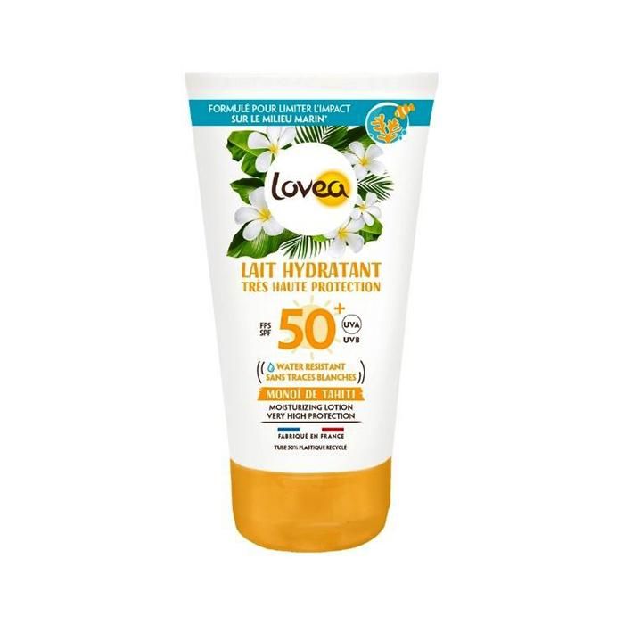 Lait hydratant solaire - Lovea - Monoï - SPF50+ - 150ml - Sans parabène