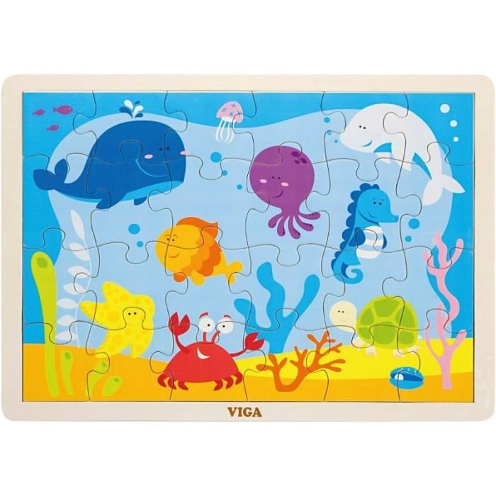 Puzzles en bois VIGA - dim. 30x22,5 cm - 24 pcs