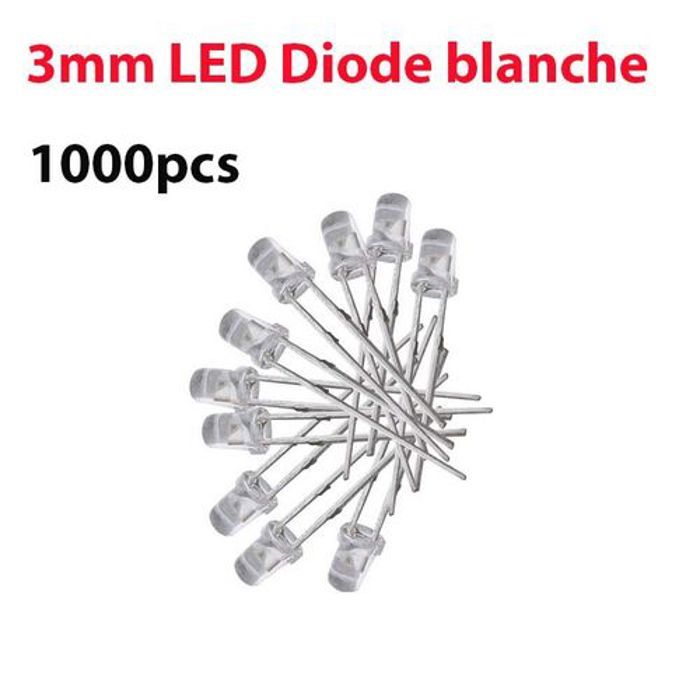 1000pcs 3mm LED Diode Blanc