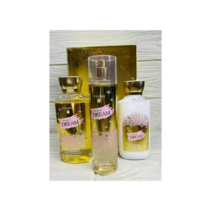 V.V.LOVE Coffret Cadeau “Golden Dream (Gel douche+Lotion+Brume Parfumée)
