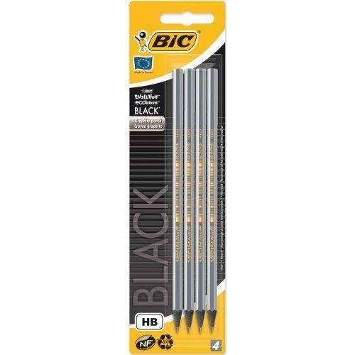 BIC Ecolution Evolution Blister de 4 Crayons Graphites Noir - 896016