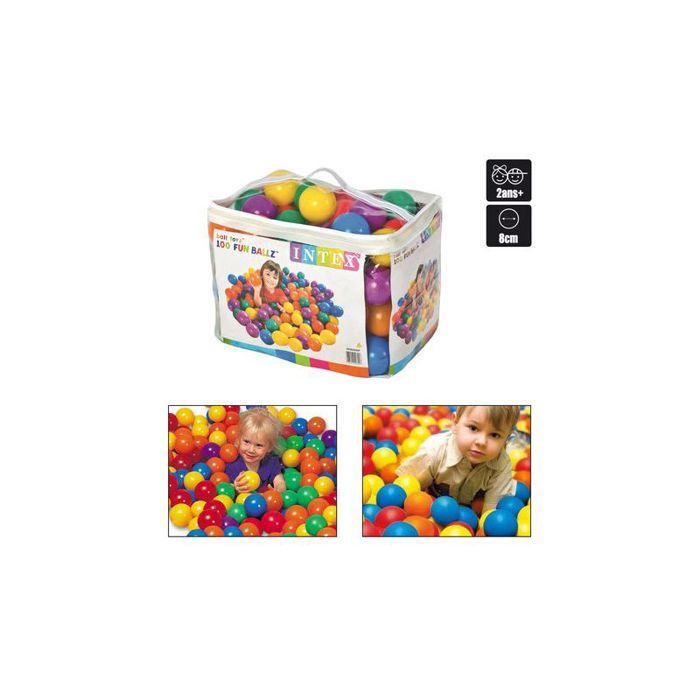 Lot de 100 billes Intex 49600 de 8 cm de diamètre - Multicolore assorti