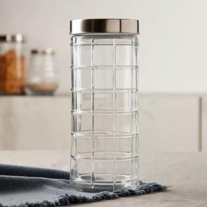 GRAND BOCAL EN VERRE 2,5L AVEC COUVERCLE INOXIDABLE