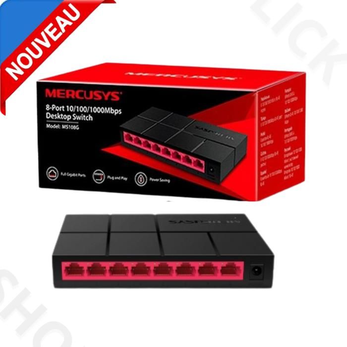 Mercusys Switch Gigabit MS108G 8-Ports 10/100/1000 Mbps Ethernet Network Hub_x000D_