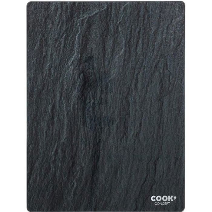 Planche à découper - Cook Concept - KD3349 - Verre trempé - Effet ardoise - 30x40 cm