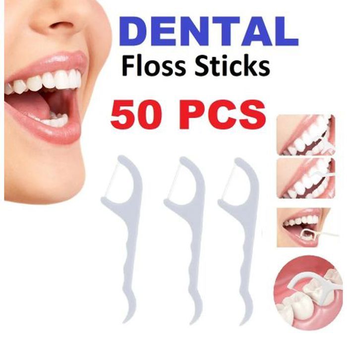 Lot de 50 Bâtons De Fil Dentaire Pour Cure Dents