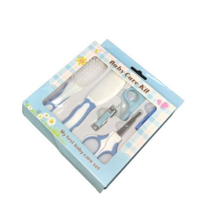Baby care kit beauté, soin bébé rose : brosse, peigne, coupe-ongles, ciseaux,