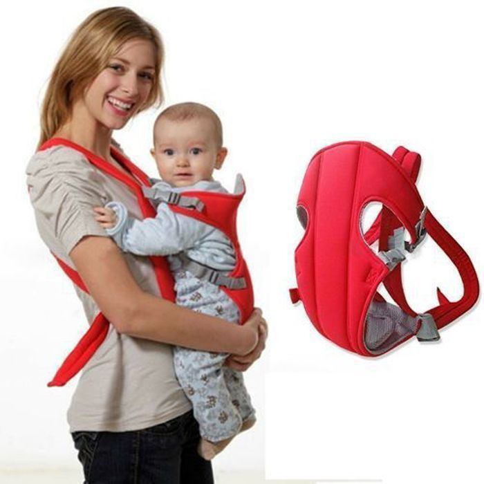 Porte bébé confortable respirant - Réglable - Rouge
