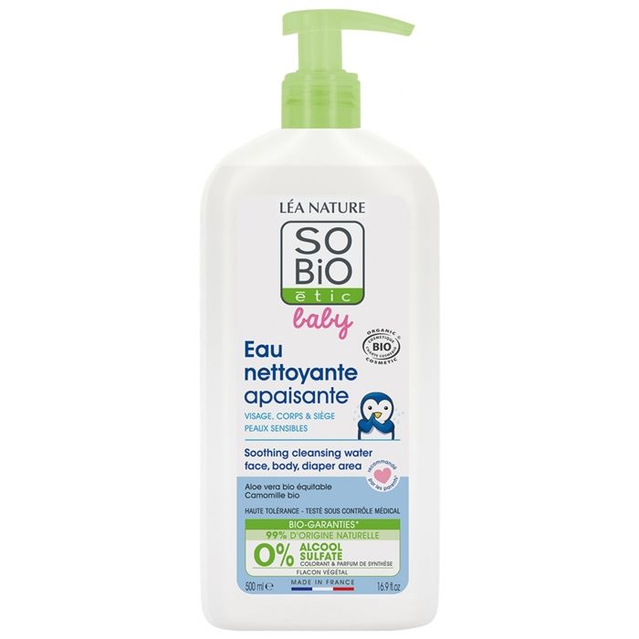Eau micellaire bébé - SO'BIO ETIC - Nettoyante - Hypoallergénique - Usage quotidien - 1 unité