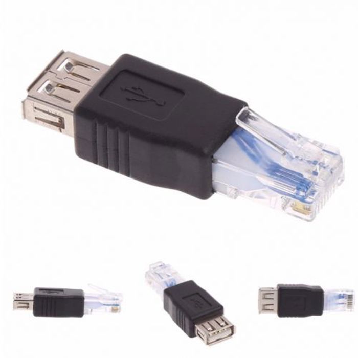 Adaptateur RJ45 Mâle vers USB A Femelle - System-S - Compact - Plug-and-Play - Connectivité Élargie