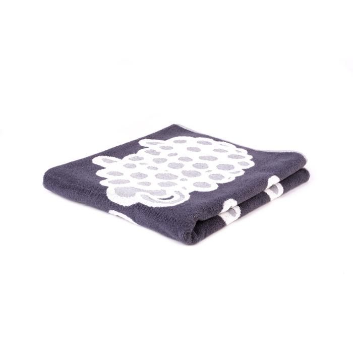 Serviette - ELLY - Ultra-absorbante - Douce - Légère - 70x130 cm - Gris et Blanc