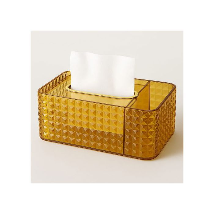 Boîte à mouchoirs rectangulaire avec couvercle pour la maison, le bureau gold