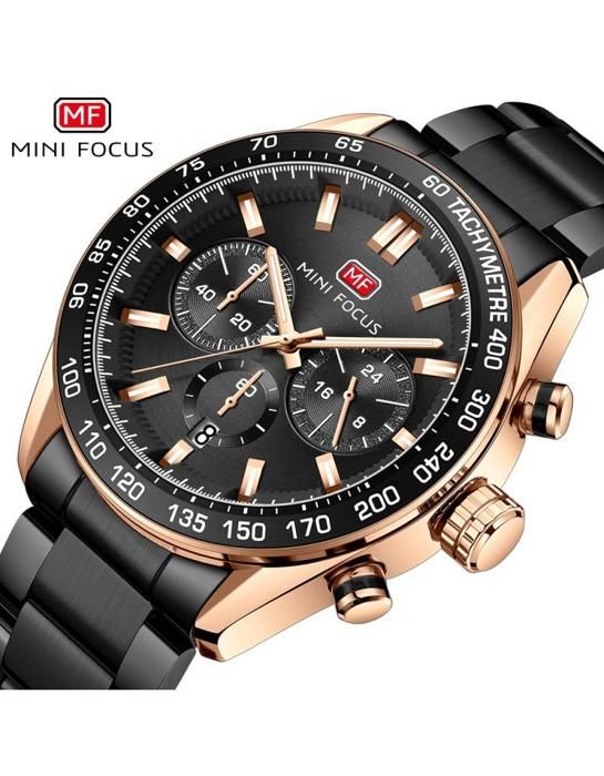 Mini Focus Montre Homme En Acier 100% Originale à Quartz Avec 2 Ans De Garantie