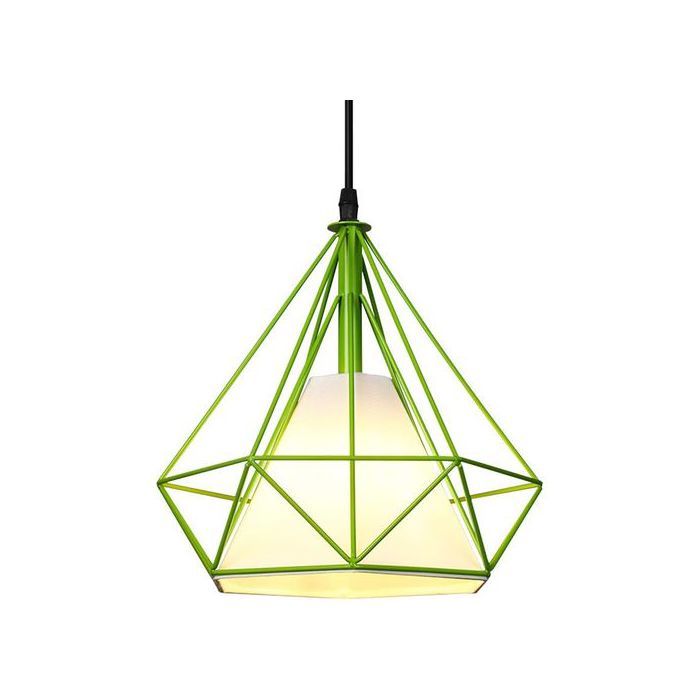Suspension Diamant vert industriel -E27-