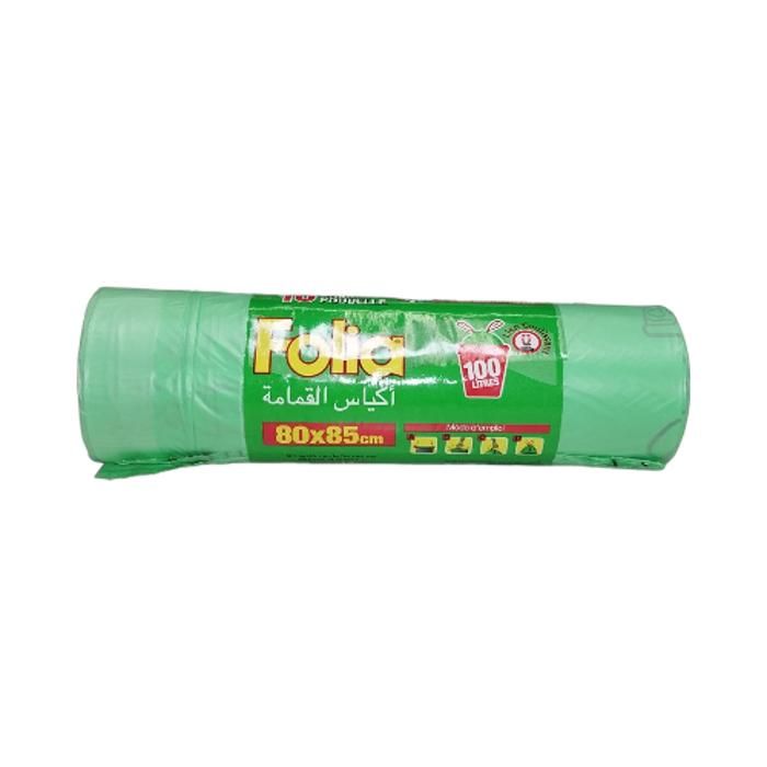 10 SACS POUBELLES DRAWSTRING 100L FOLIA